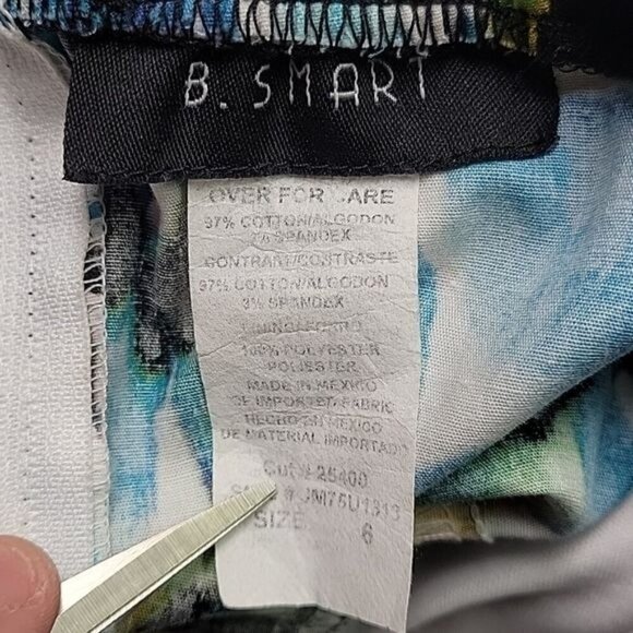 B. Smart Colorful Abstract Floral Dress. Padded Bodice, Midi A-Lined, Size 6 - Picture 8 of 8